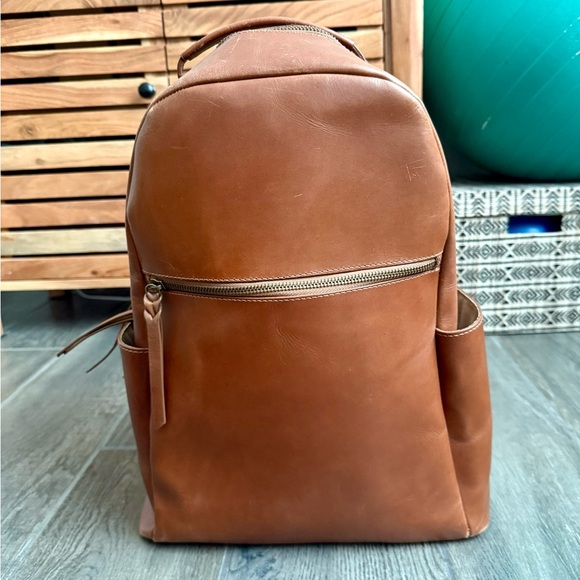 Able Handbags - Able Alem Brown Leather Backpack